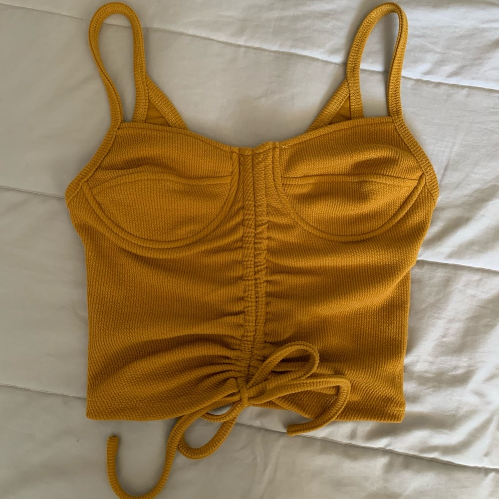 Mustard Tank Crop Top - Picture 3 of 5